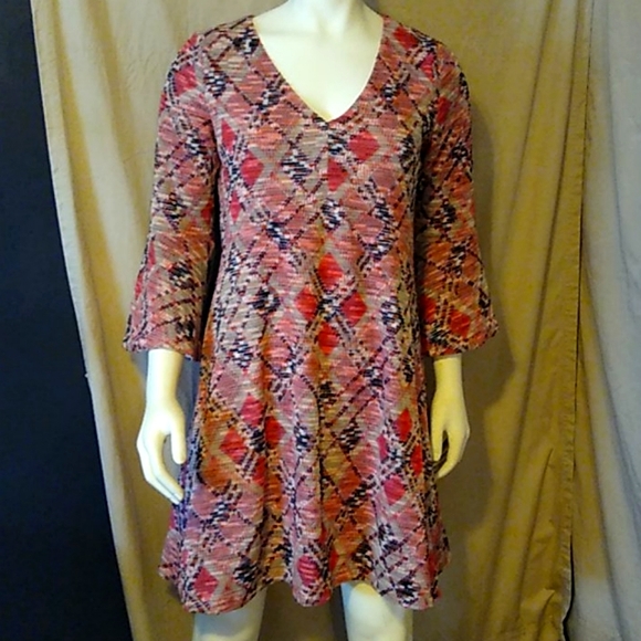 Anthropologie Dresses & Skirts - FINAL PRICE Anthropology "Mauve" Pink Geometric Dress Size M